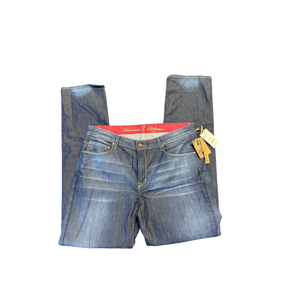 CJ by Cookie Johnson Faith Straight denim jeans washed blue Sz 34 silky vtg - Picture 10 of 12